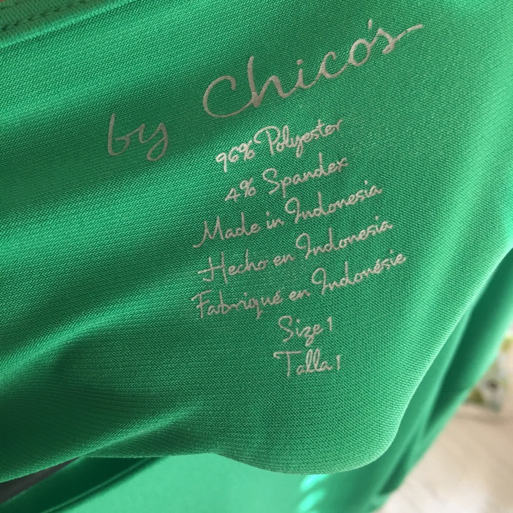 Bright green Chico’s blouse